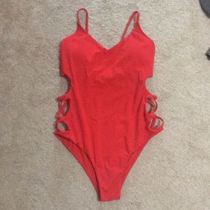 Red cutout one piece